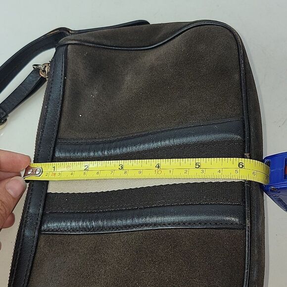 Bally Center Strip Suede Leather Women's  Shoulder Bag - Picture 10 of 13